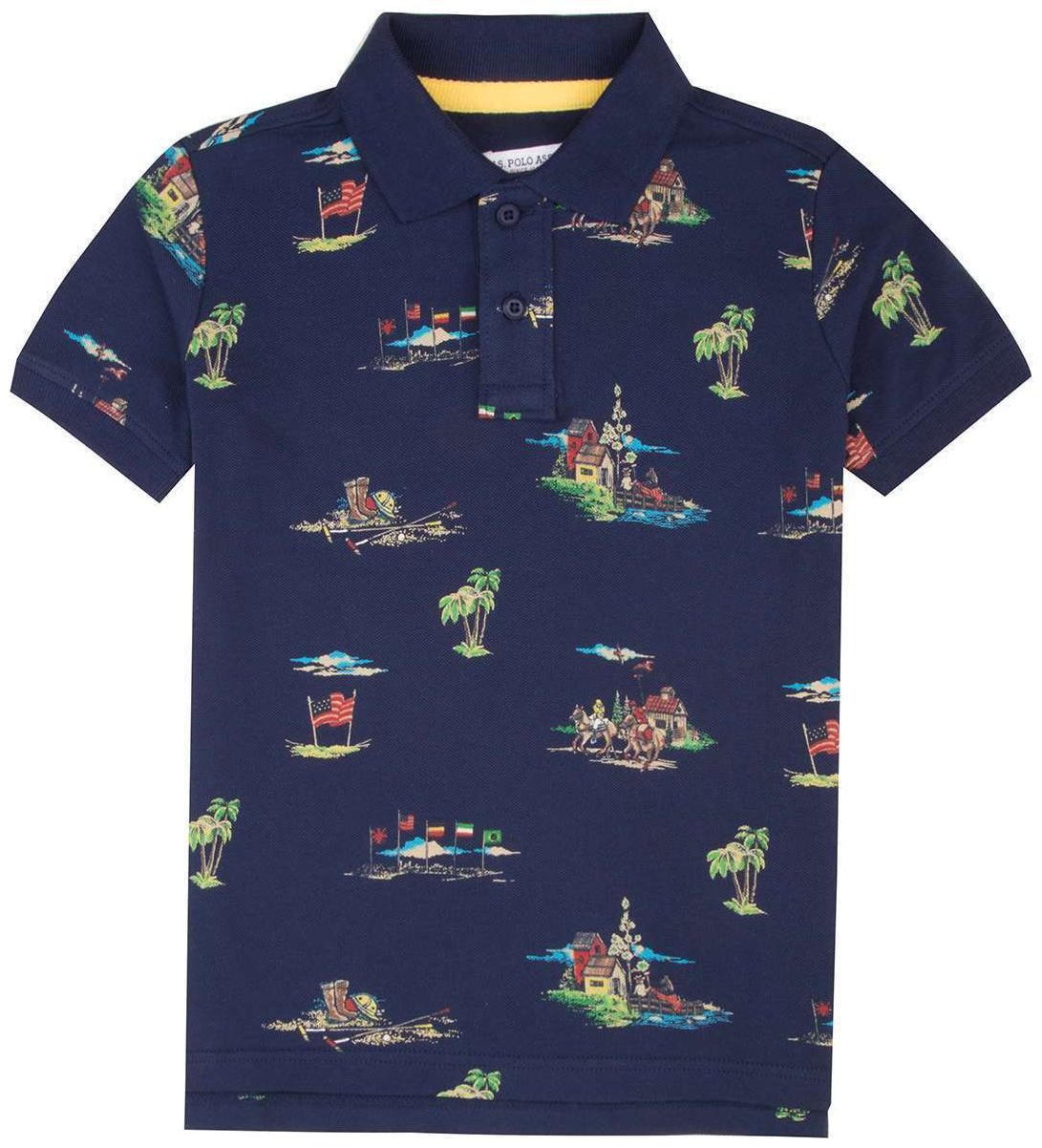 

U S Polo Assn Boy Cotton Printed T-shirt - Blue