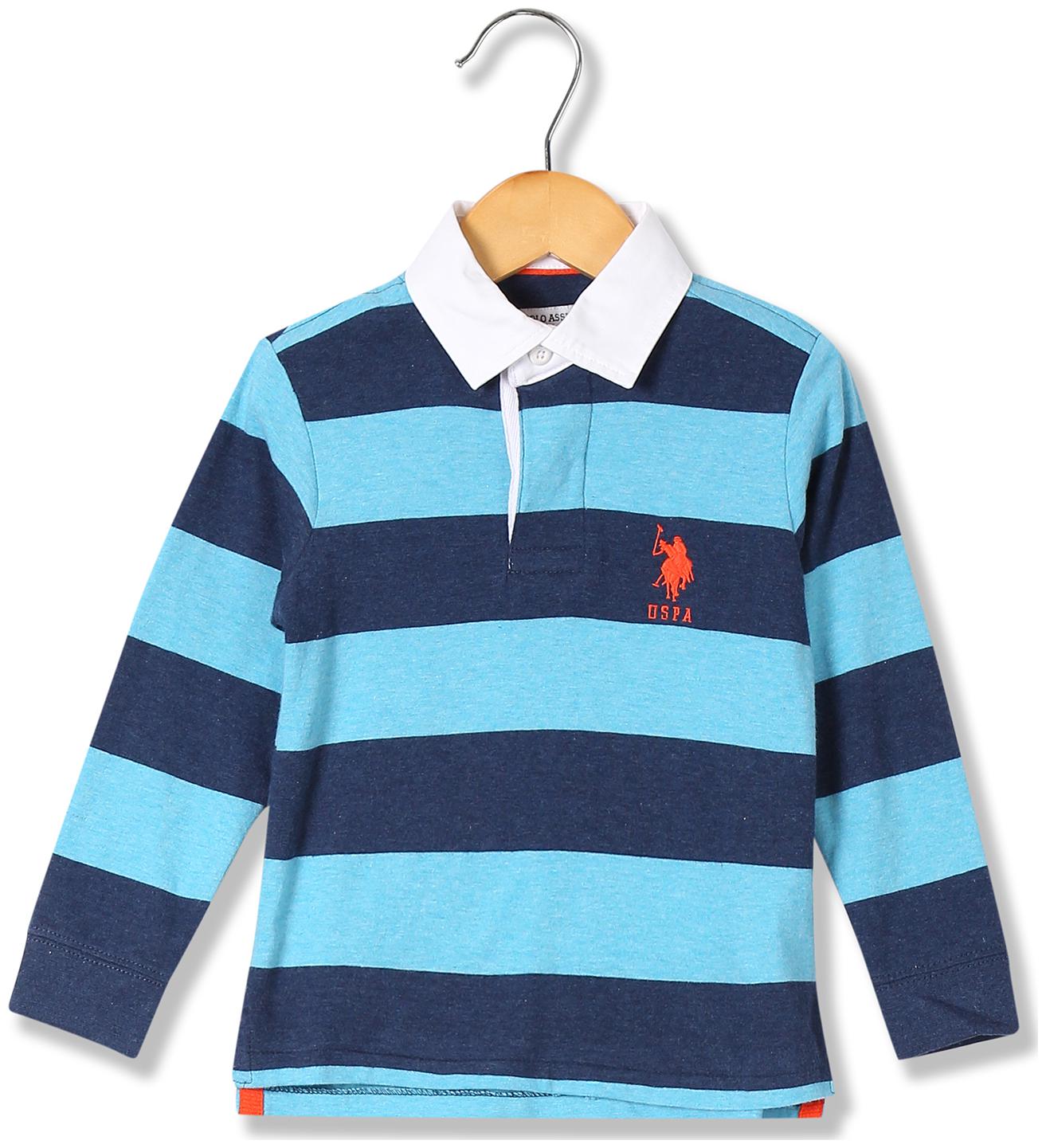 

U S Polo Assn Boy Cotton Striped T-shirt - Blue