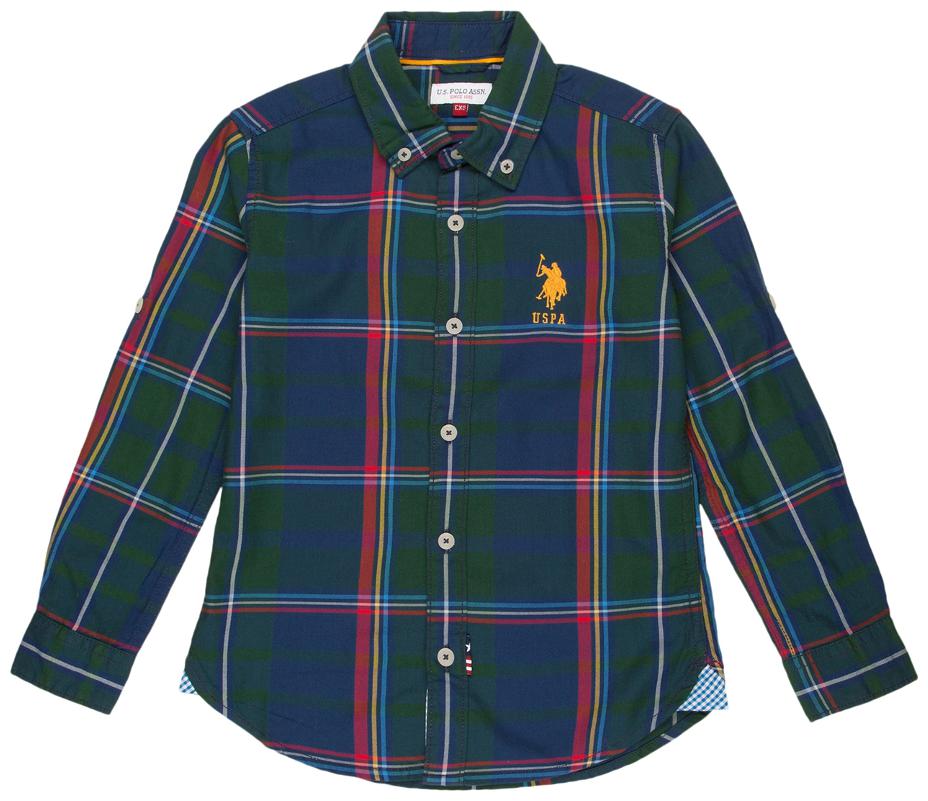 

U S Polo Assn Boy Cotton Solid Shirt Green
