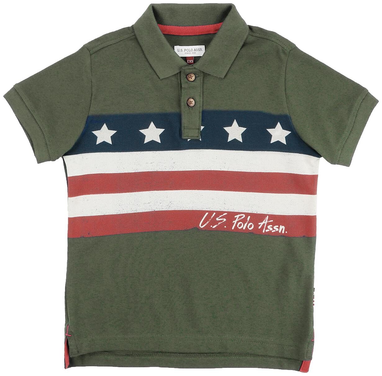 

U S Polo Assn Boy Cotton Printed T-shirt - Green