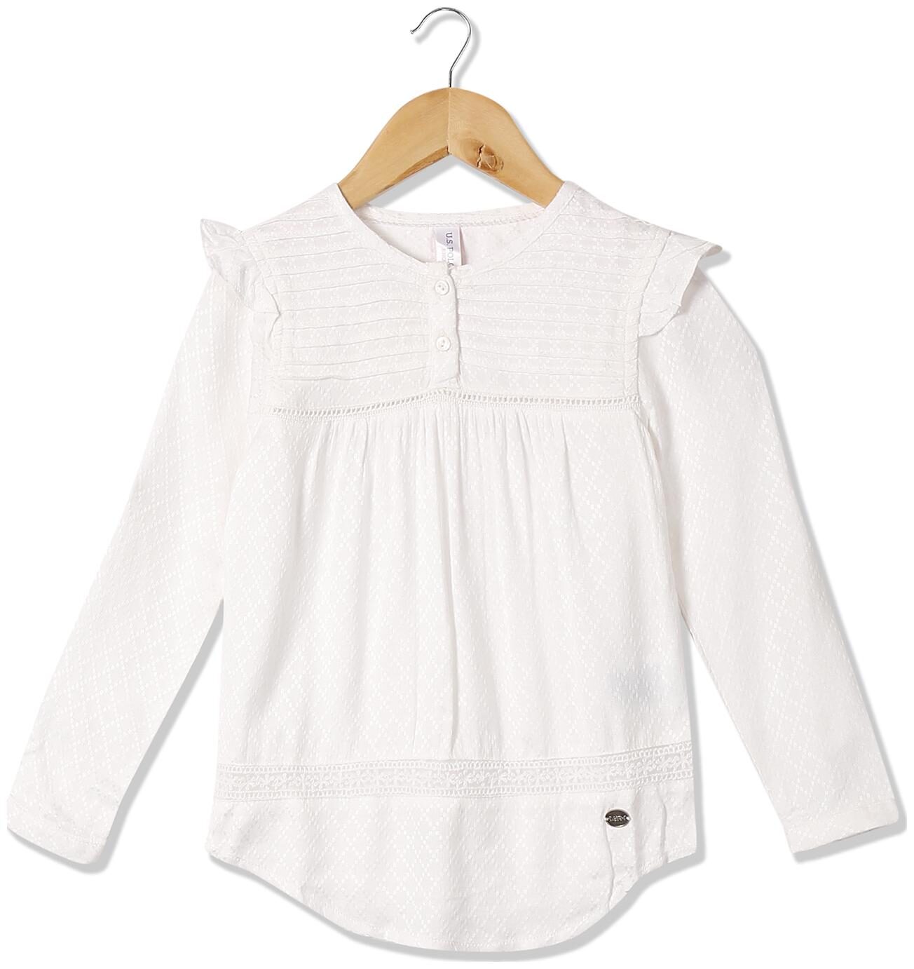 

U S Polo Assn Girl Rayon Solid Top - White