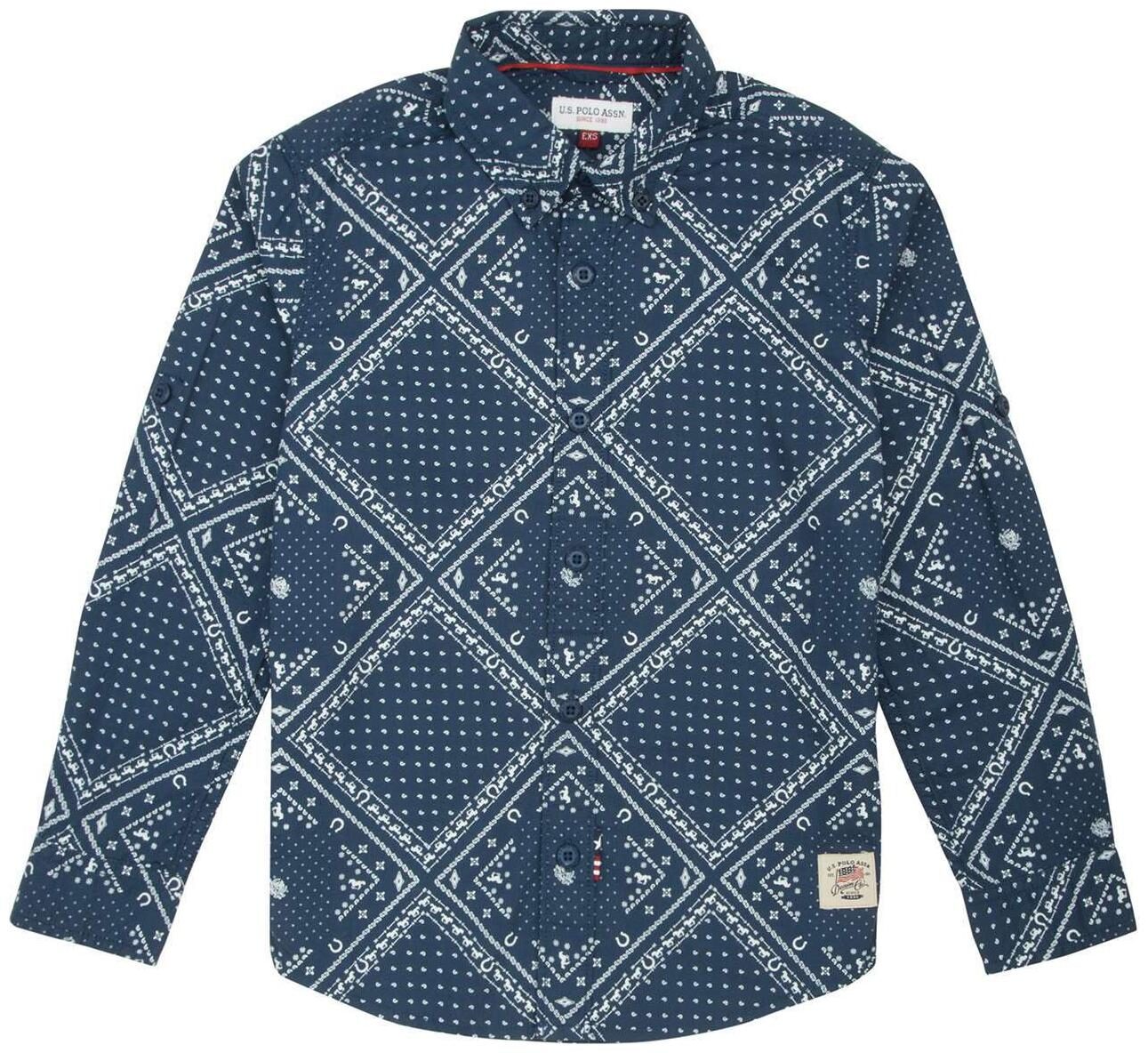 

U S Polo Assn Boy Cotton Printed Shirt Blue