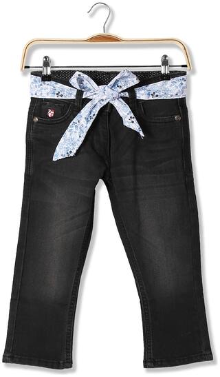 U.S. Polo Assn. Girls Mid Rise Capri Jeans (Black)