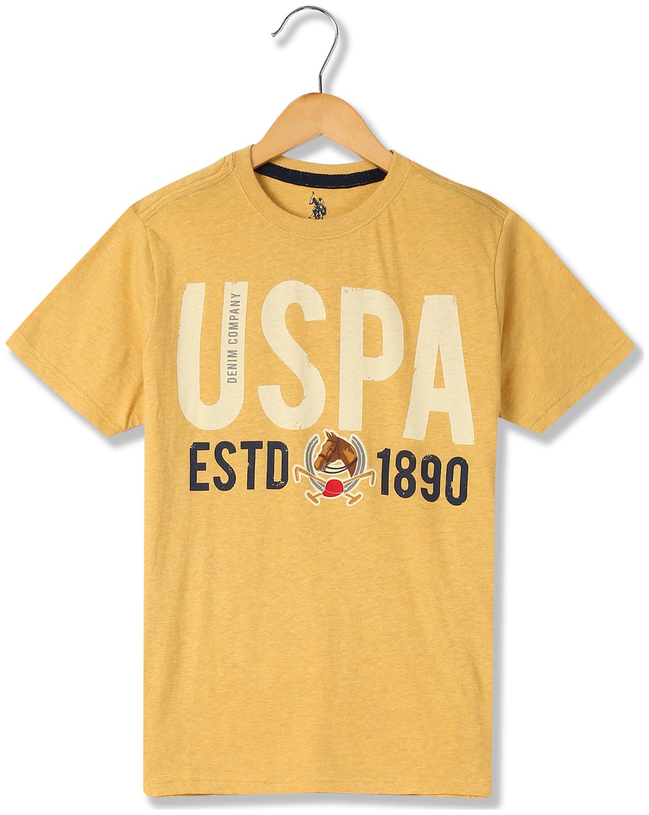 

U S Polo Assn Boy Cotton Printed T-shirt - Yellow