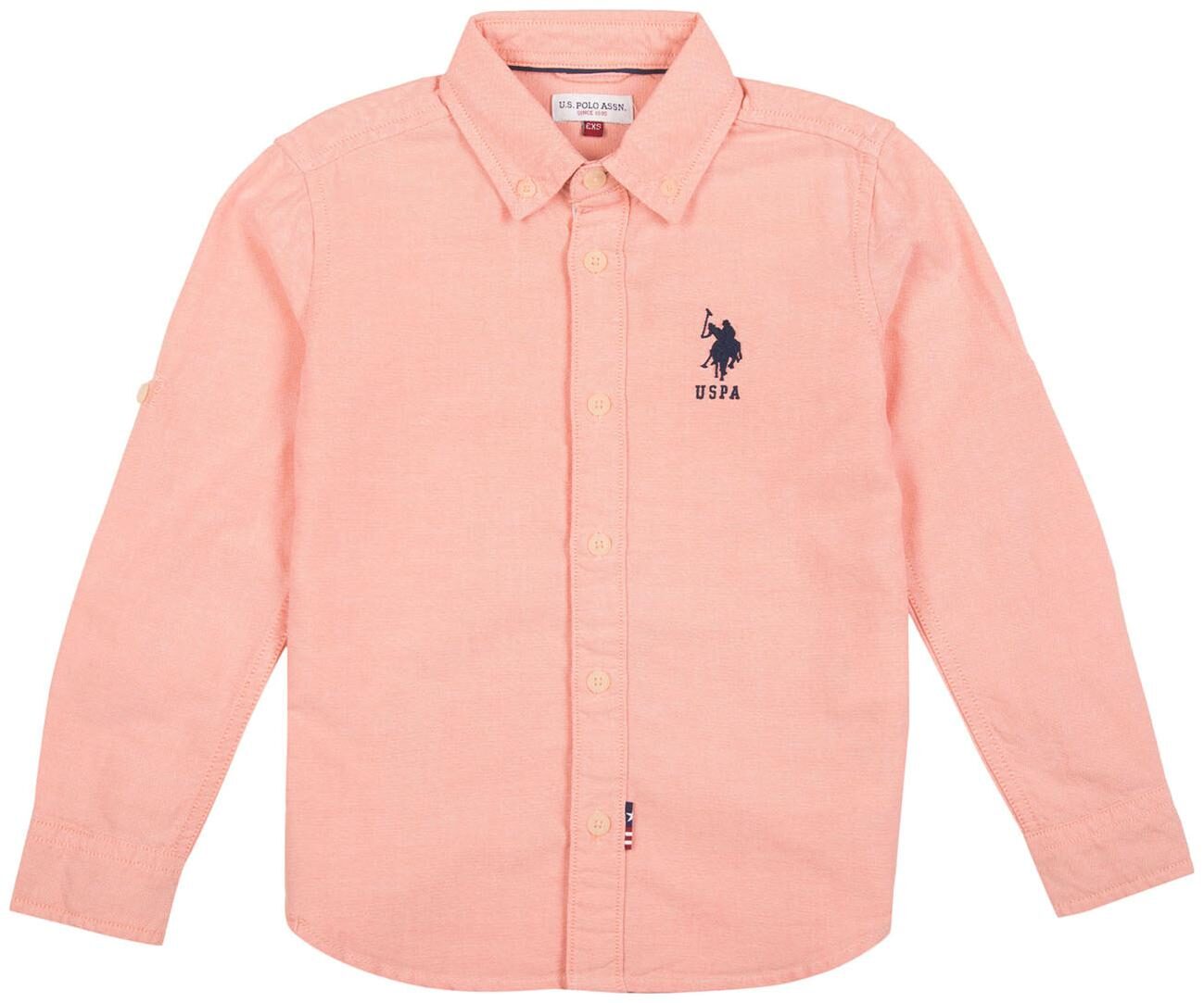 

U S Polo Assn Boy Cotton Solid Shirt Pink