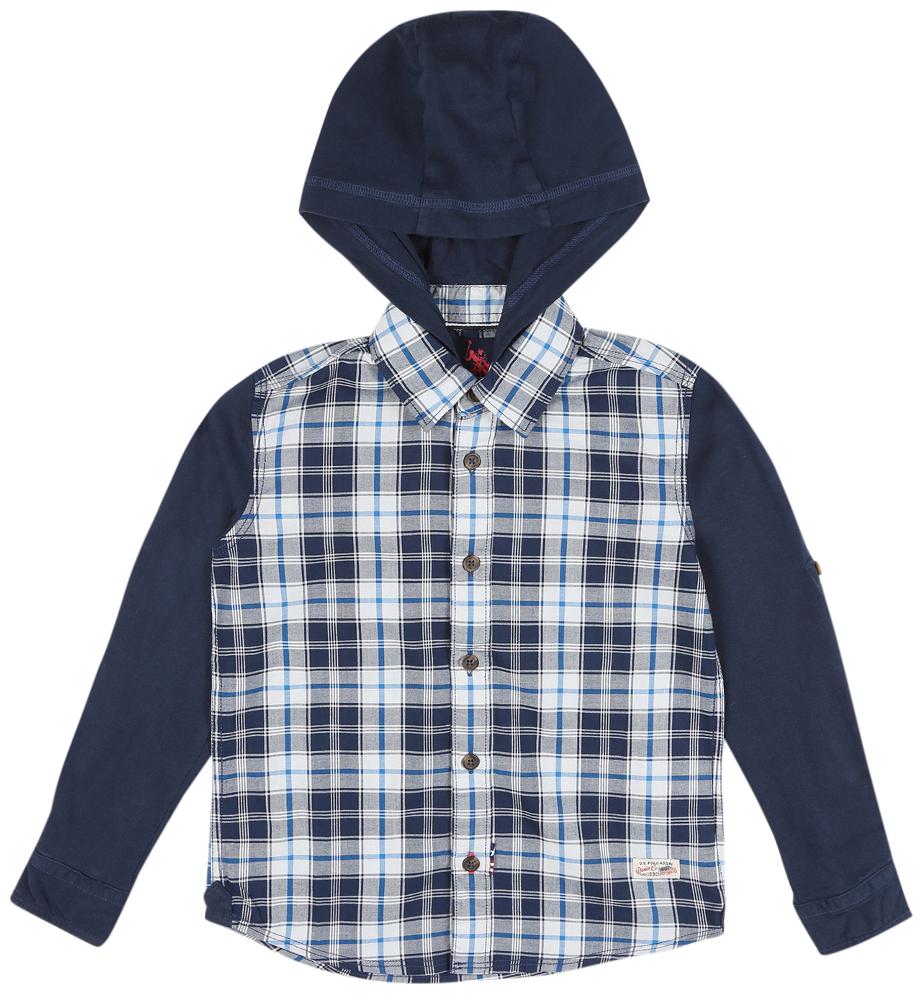 

U S Polo Assn Boy Cotton Solid Shirt Blue
