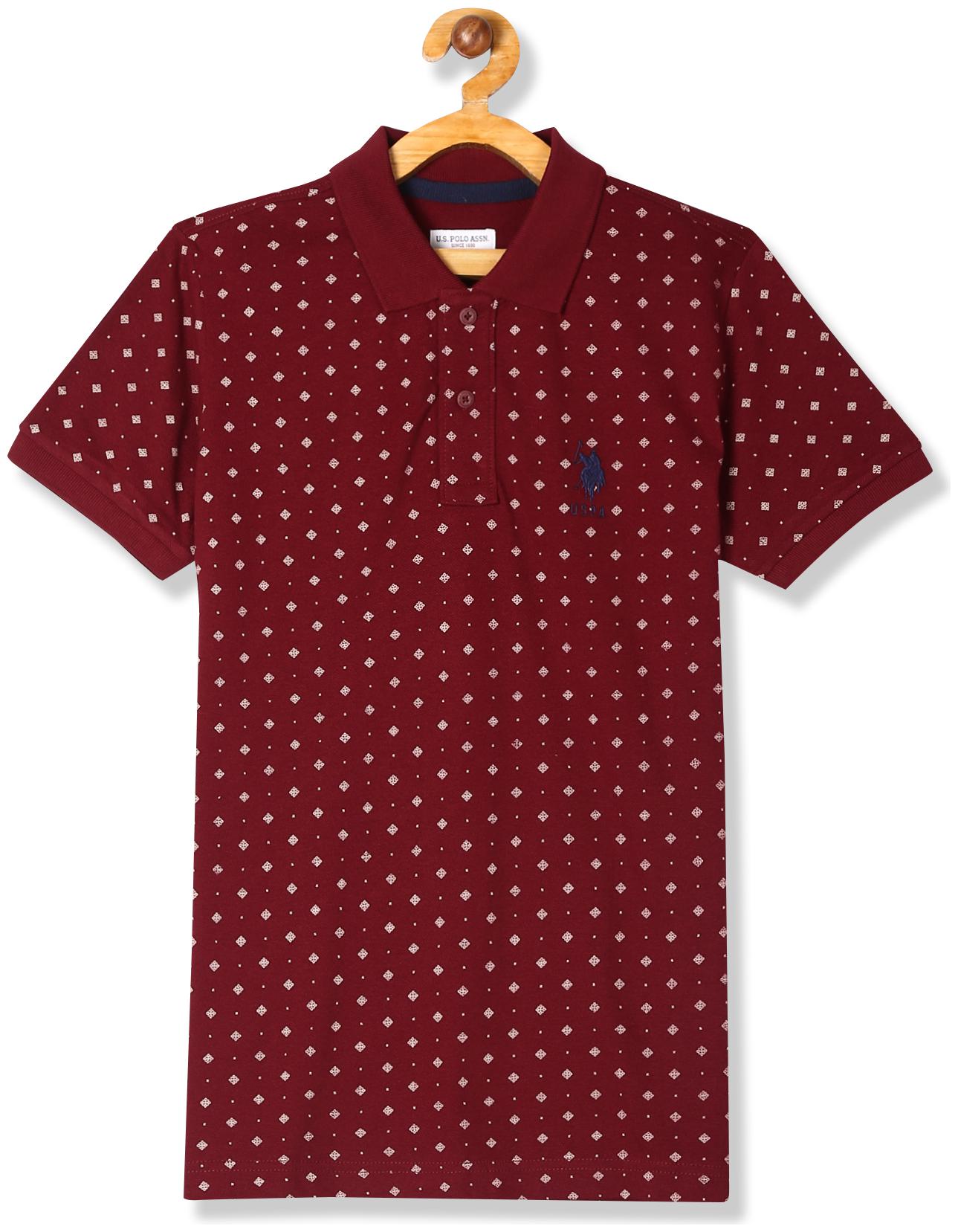 

U S Polo Assn Boy Cotton Printed T-shirt - Red