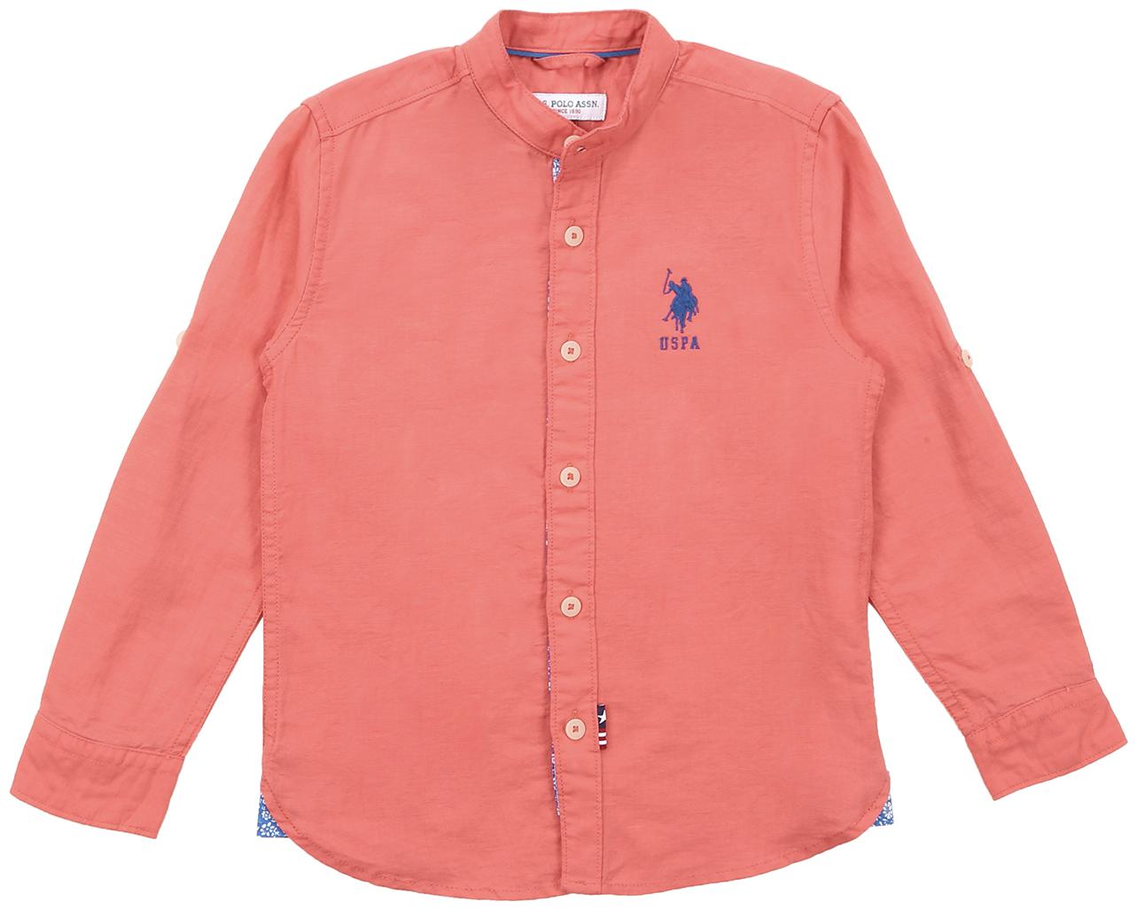 

U S Polo Assn Boy Cotton Solid Shirt Pink