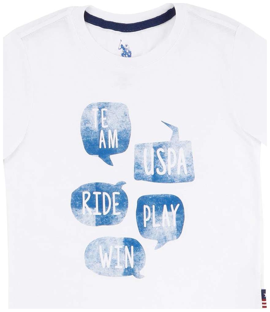 

U S Polo Assn Boy Cotton Printed T-shirt - White