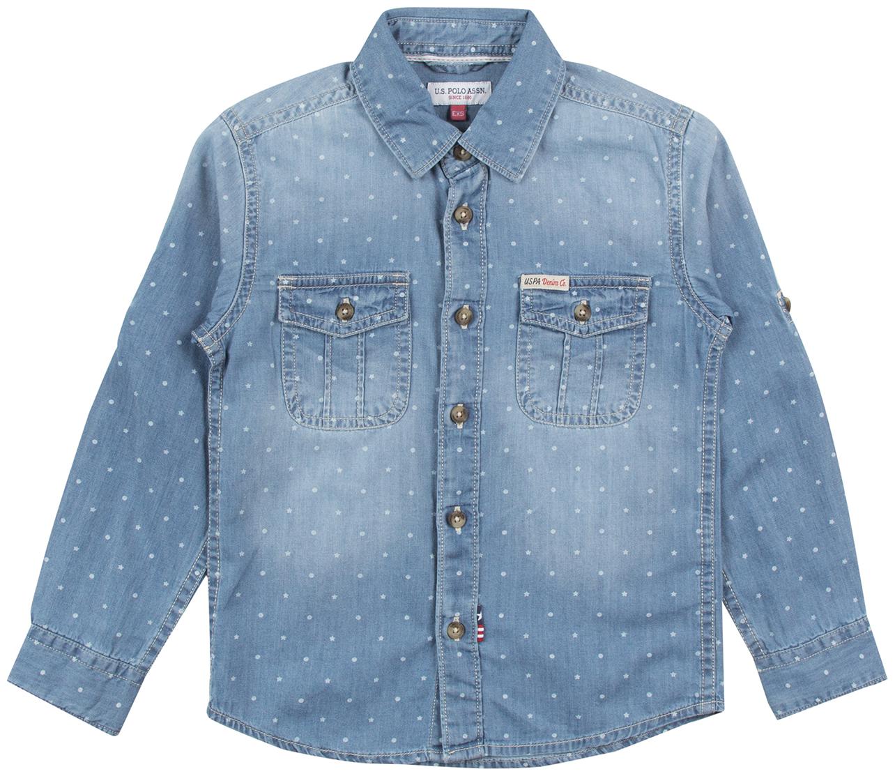 

U S Polo Assn Boy Cotton Solid Shirt Blue