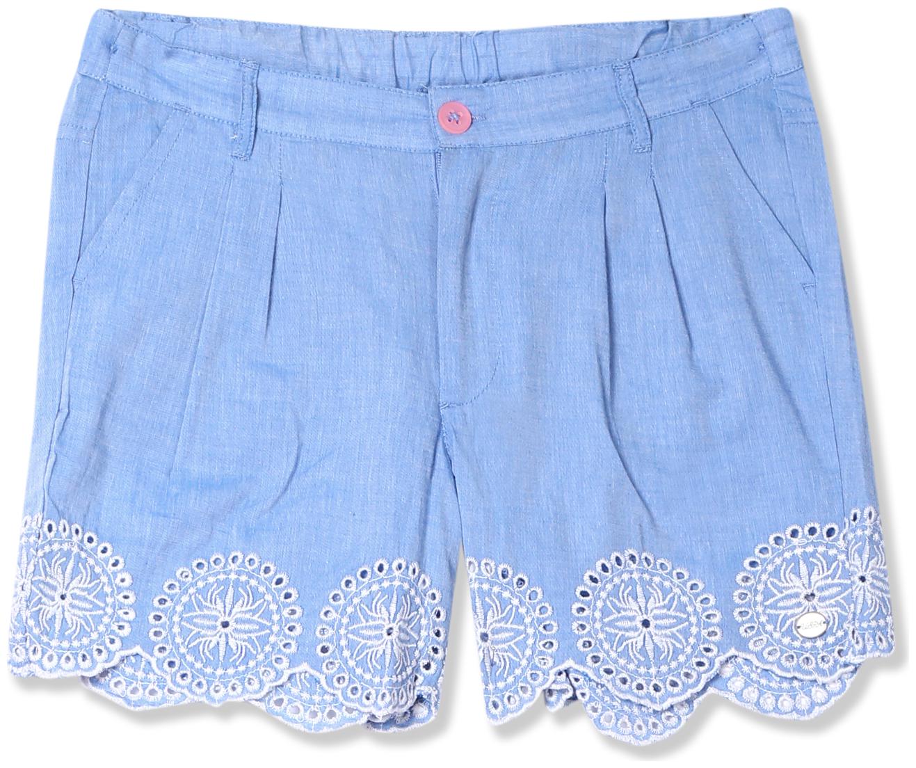 

U S Polo Assn Girl Cotton Embroidered Regular shorts - Blue