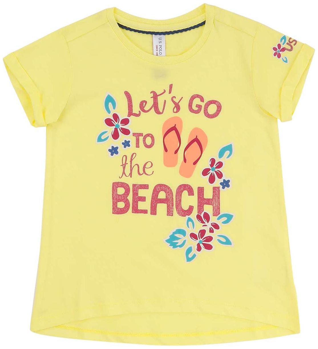 

U S Polo Assn Girl Cotton Printed T shirt - Yellow