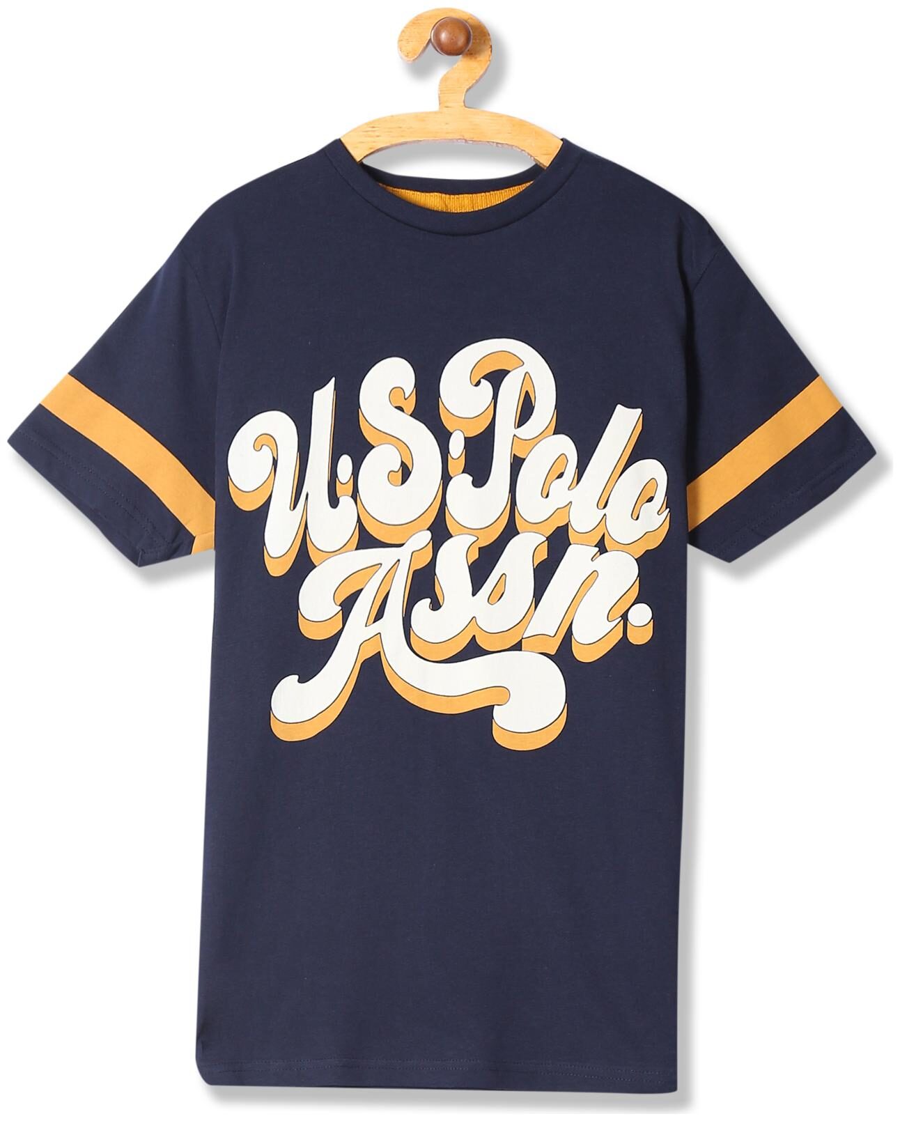 

U S Polo Assn Cotton Printed T shirt for Baby Boy - Blue