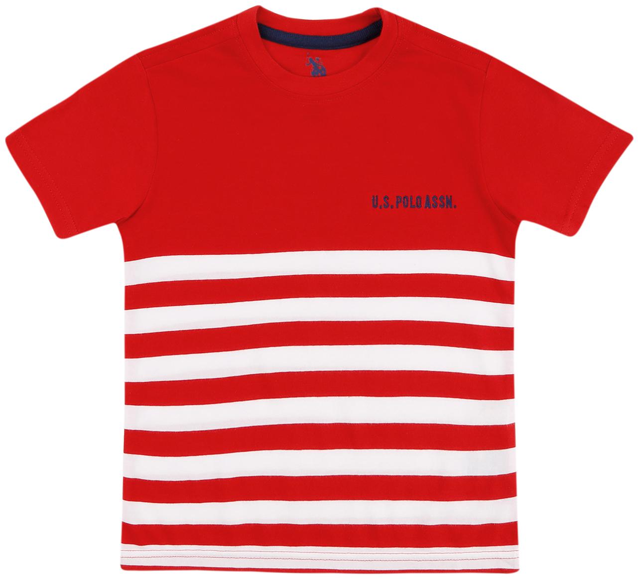 

U S Polo Assn Boy Cotton Striped T-shirt - Red