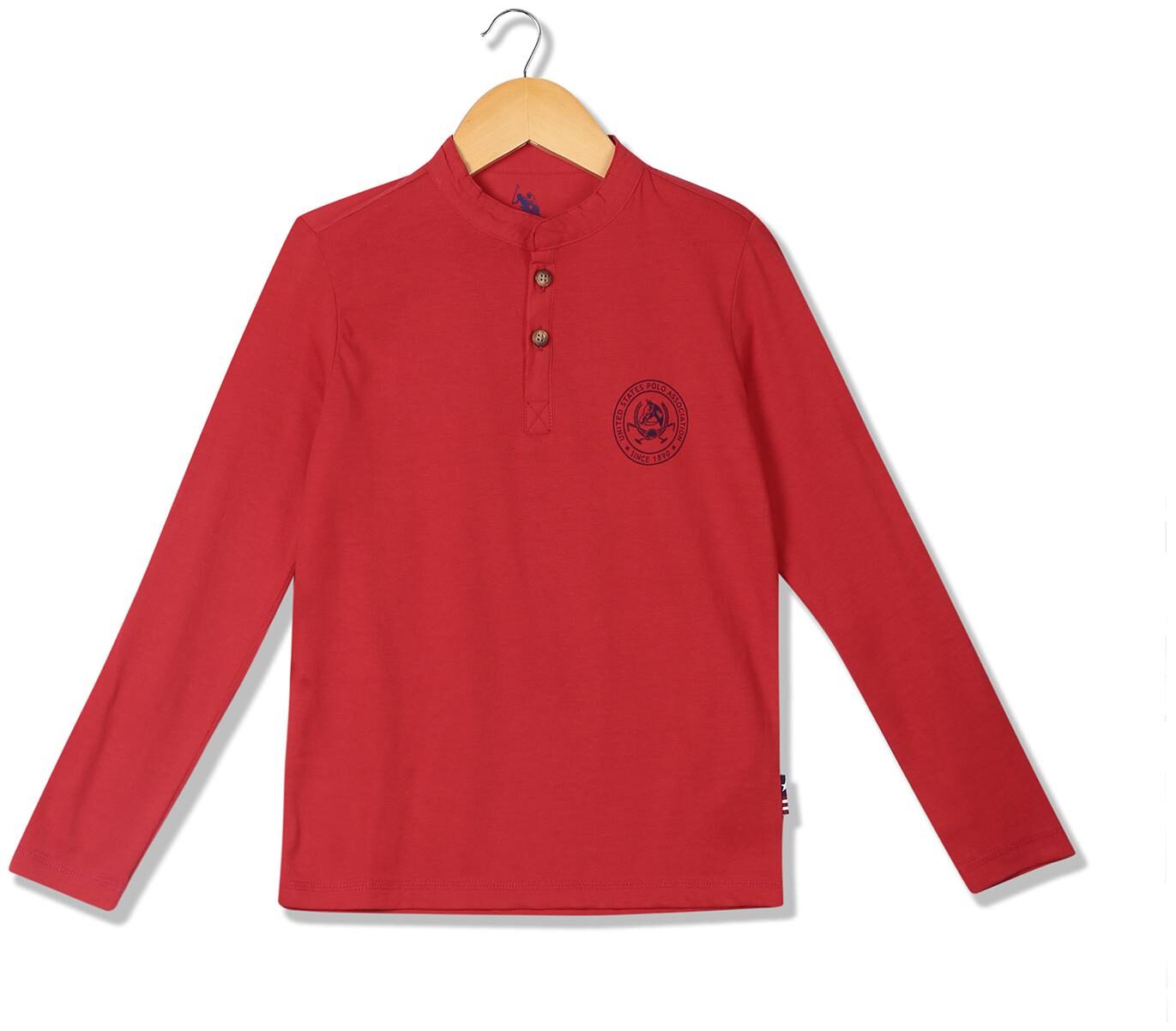 

U S Polo Assn Boy Cotton Solid T-shirt - Red