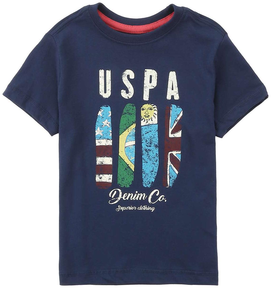 

U S Polo Assn Boy Cotton Printed T-shirt - Blue