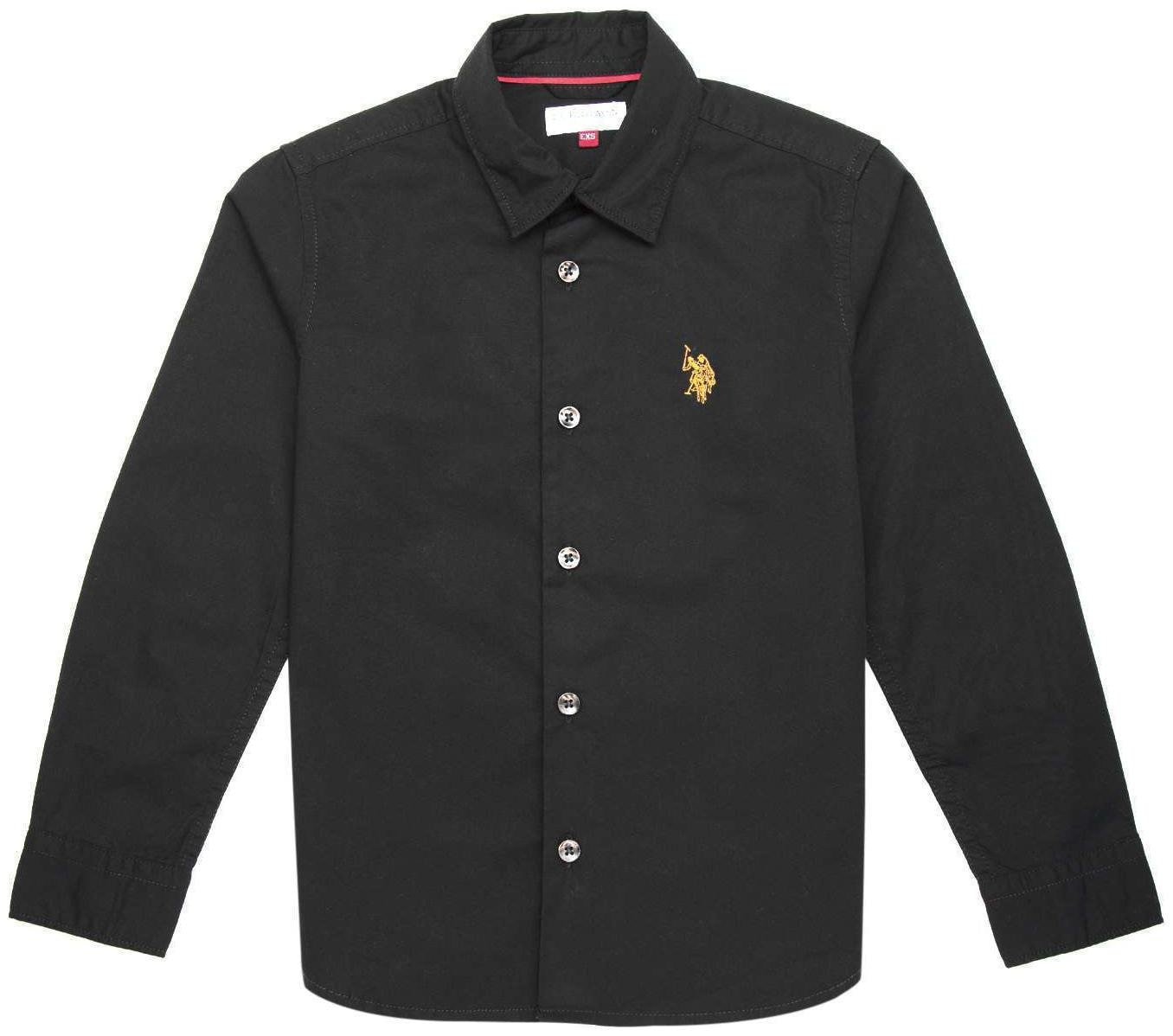 

U S Polo Assn Boy Cotton Solid Shirt Black