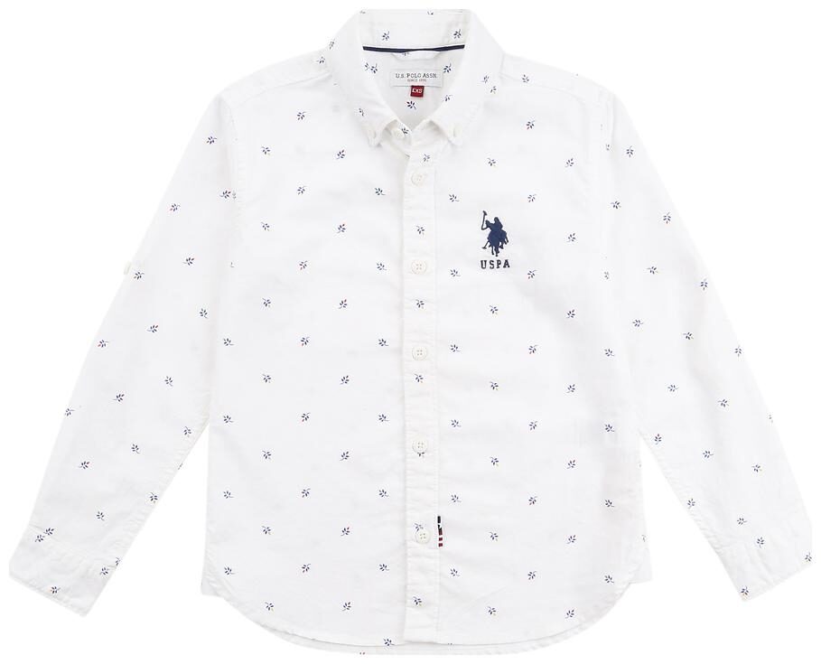 

U S Polo Assn Boy Cotton Printed Shirt White