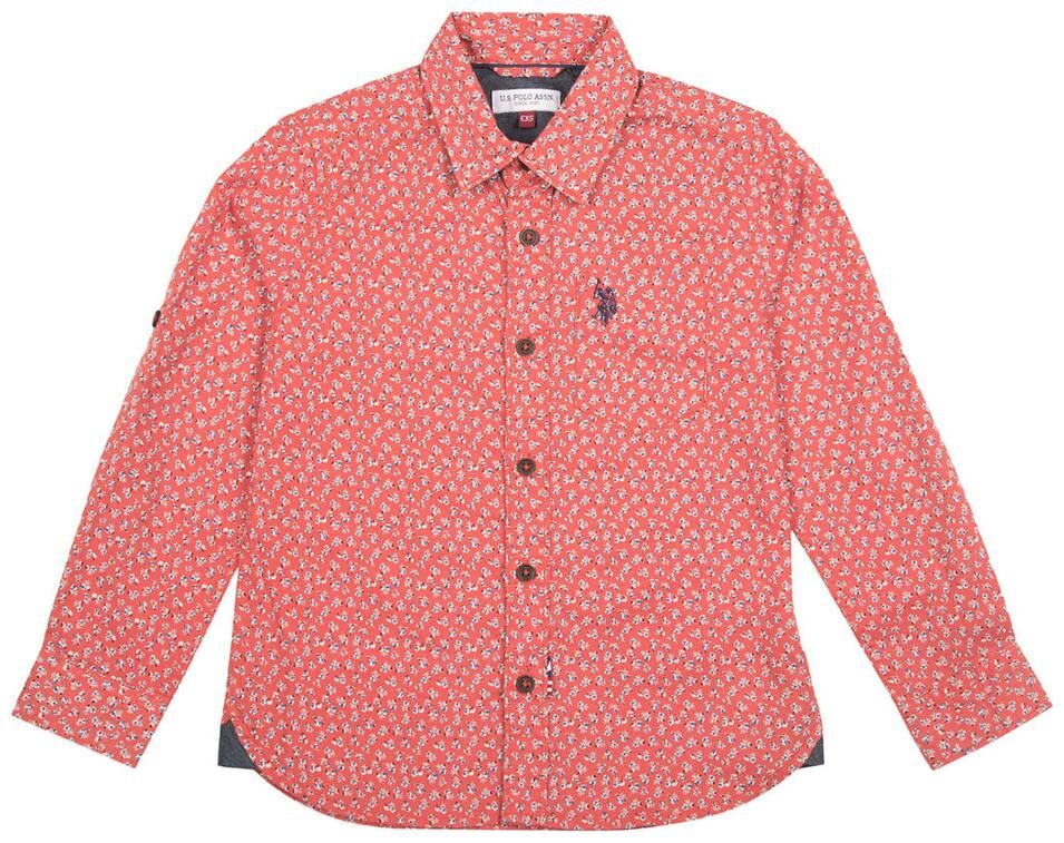 

U S Polo Assn Boy Cotton Printed Shirt Red