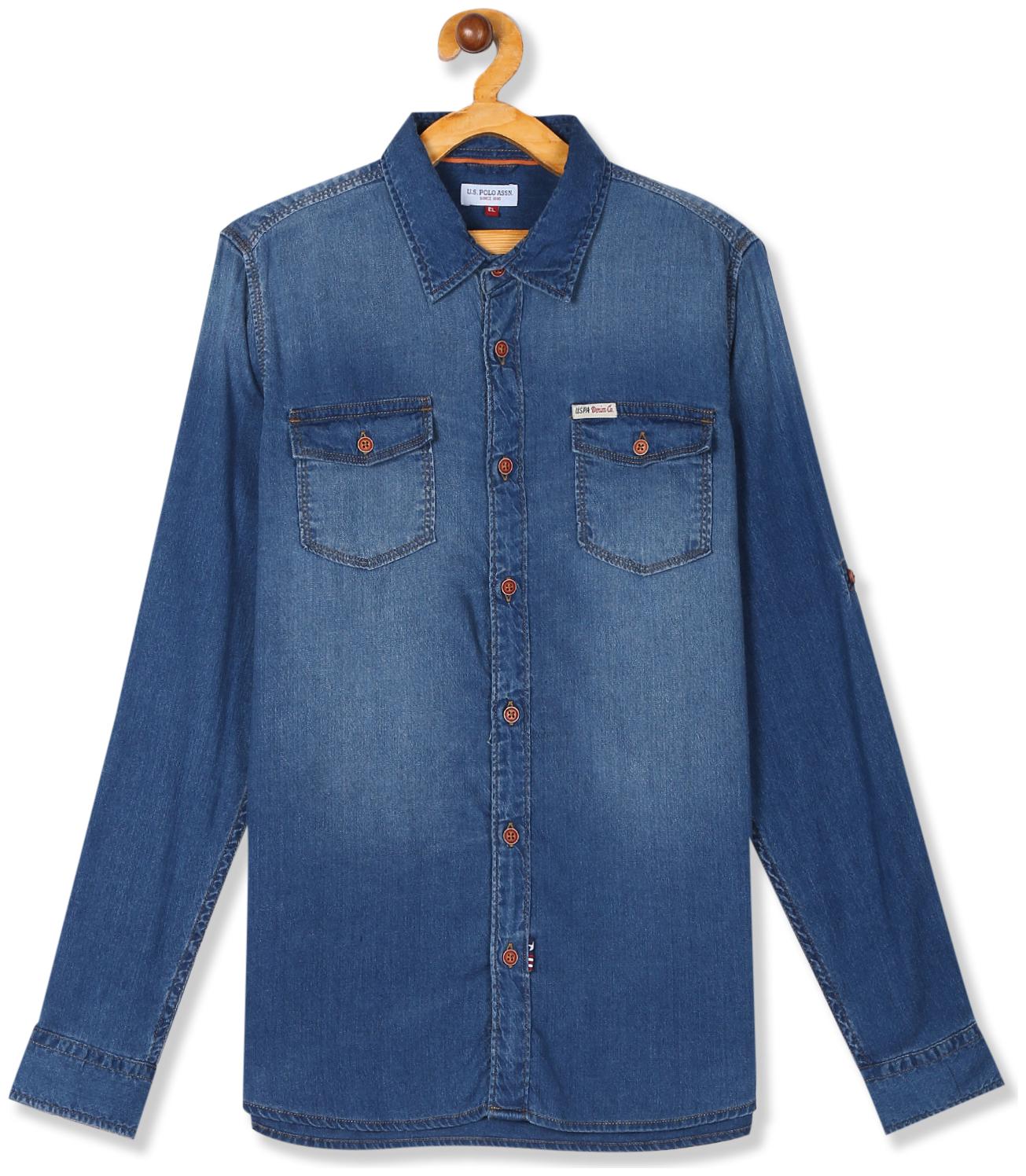 

U S Polo Assn Boy Viscose Solid Shirt Blue