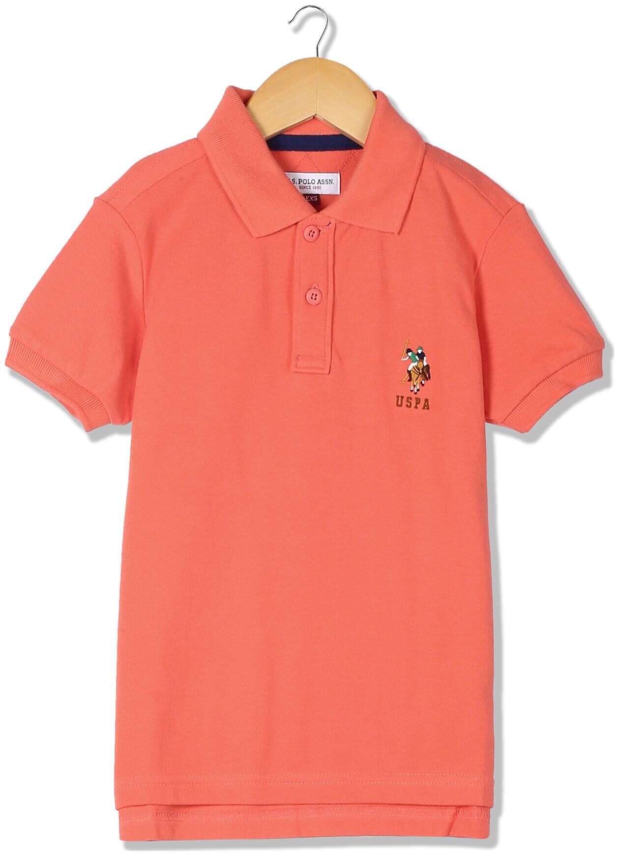 

U S Polo Assn Boy Cotton Solid T-shirt - Pink