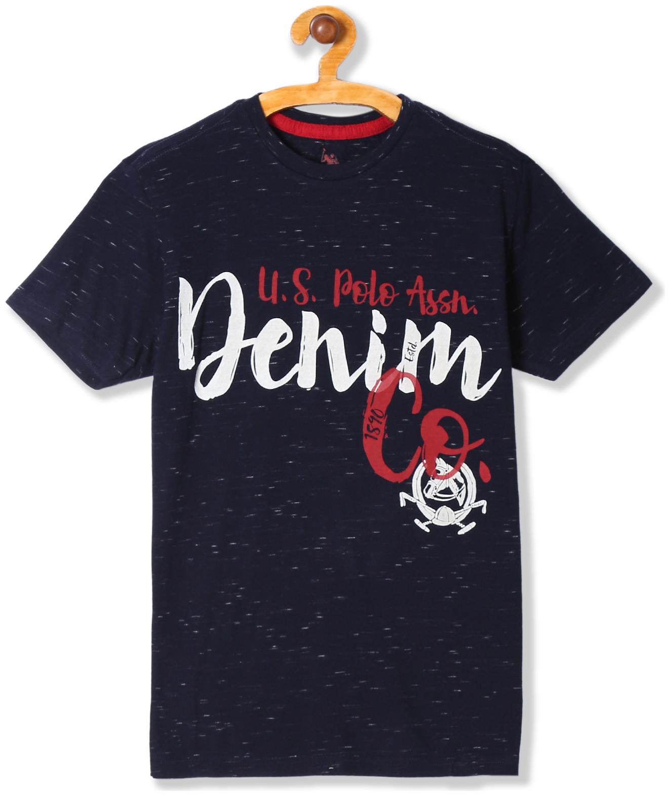 

U S Polo Assn Cotton Printed T shirt for Baby Boy - Blue