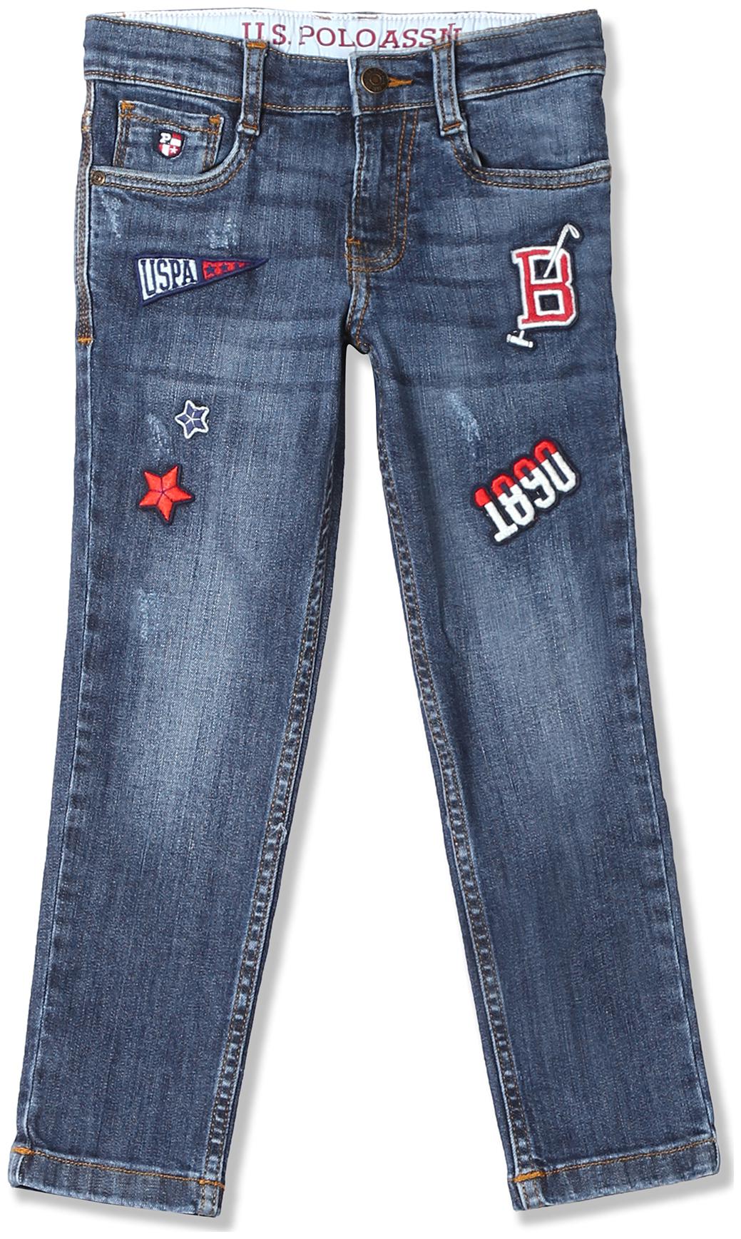 

U S Polo Assn Kids Boys Appliqued Stone Wash Jeans