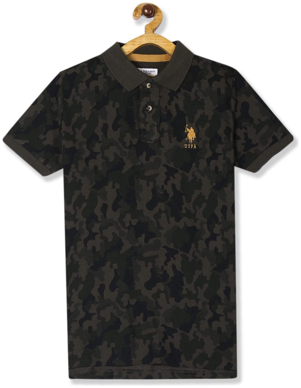 

U S Polo Assn Boy Cotton Printed T-shirt - Green