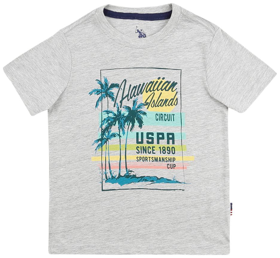 

U S Polo Assn Boy Cotton Solid T-shirt - Grey