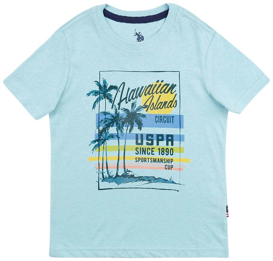 

U S Polo Assn Boy Cotton Solid T-shirt - Blue