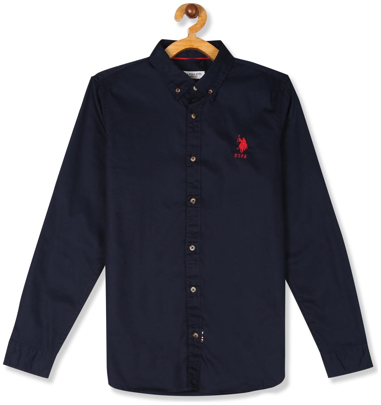 

U S Polo Assn Boy Cotton Solid Shirt Blue