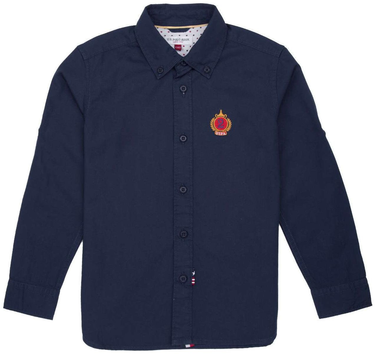 

U S Polo Assn Boy Cotton Solid Shirt Blue
