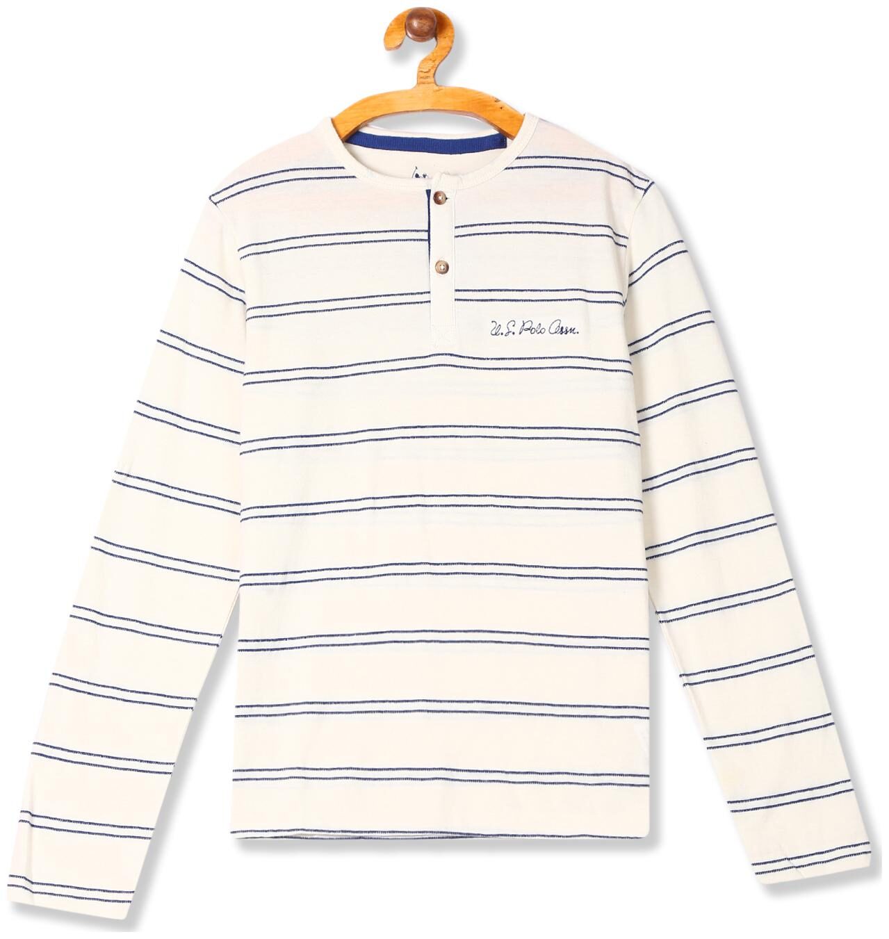 

U S Polo Assn Boy Cotton Striped T-shirt - White