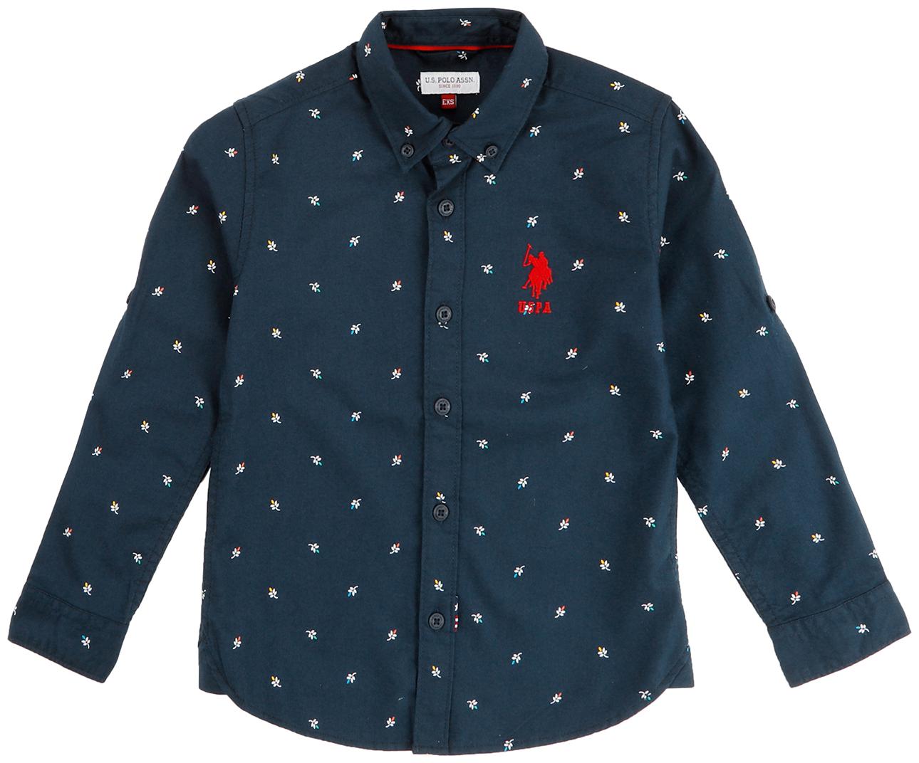 

U S Polo Assn Boy Cotton Printed Shirt Blue