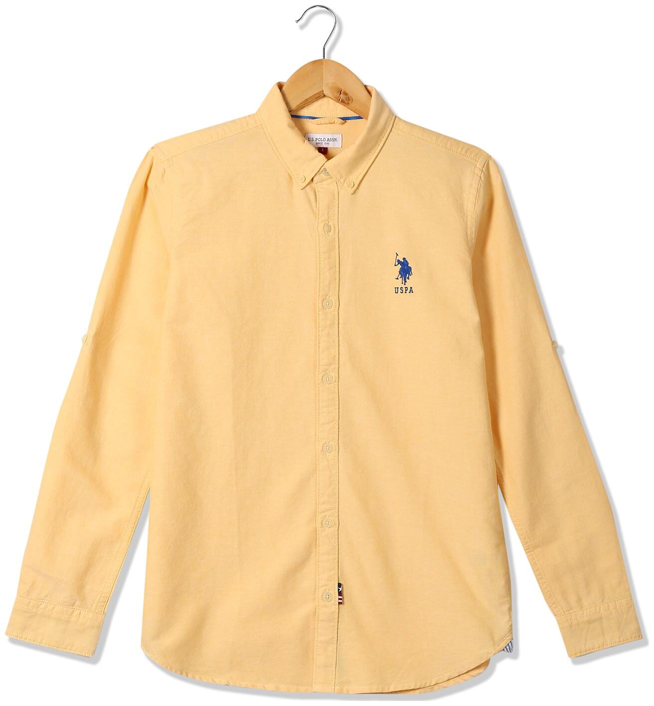 

U S Polo Assn Boy Cotton Solid Shirt Yellow