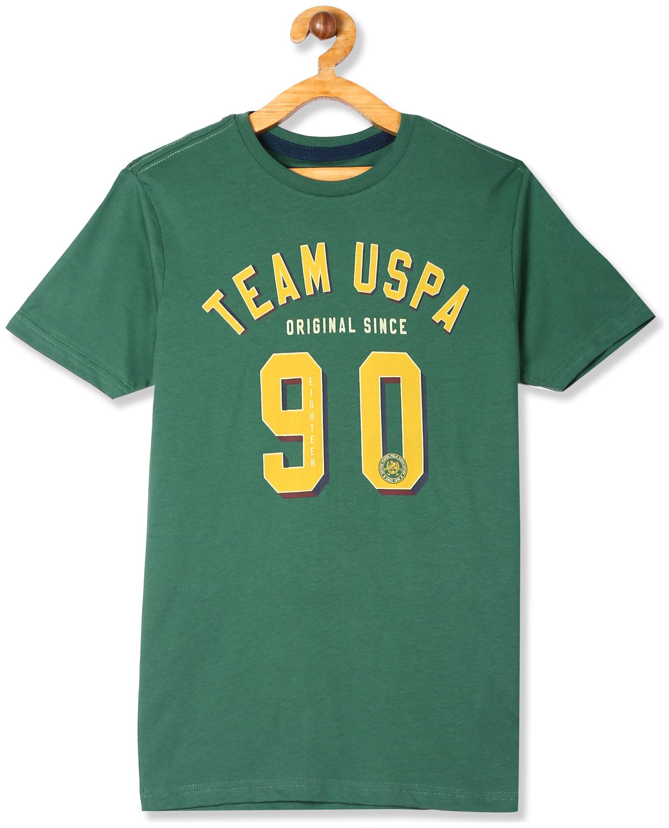 

U S Polo Assn Boy Cotton Printed T-shirt - Green