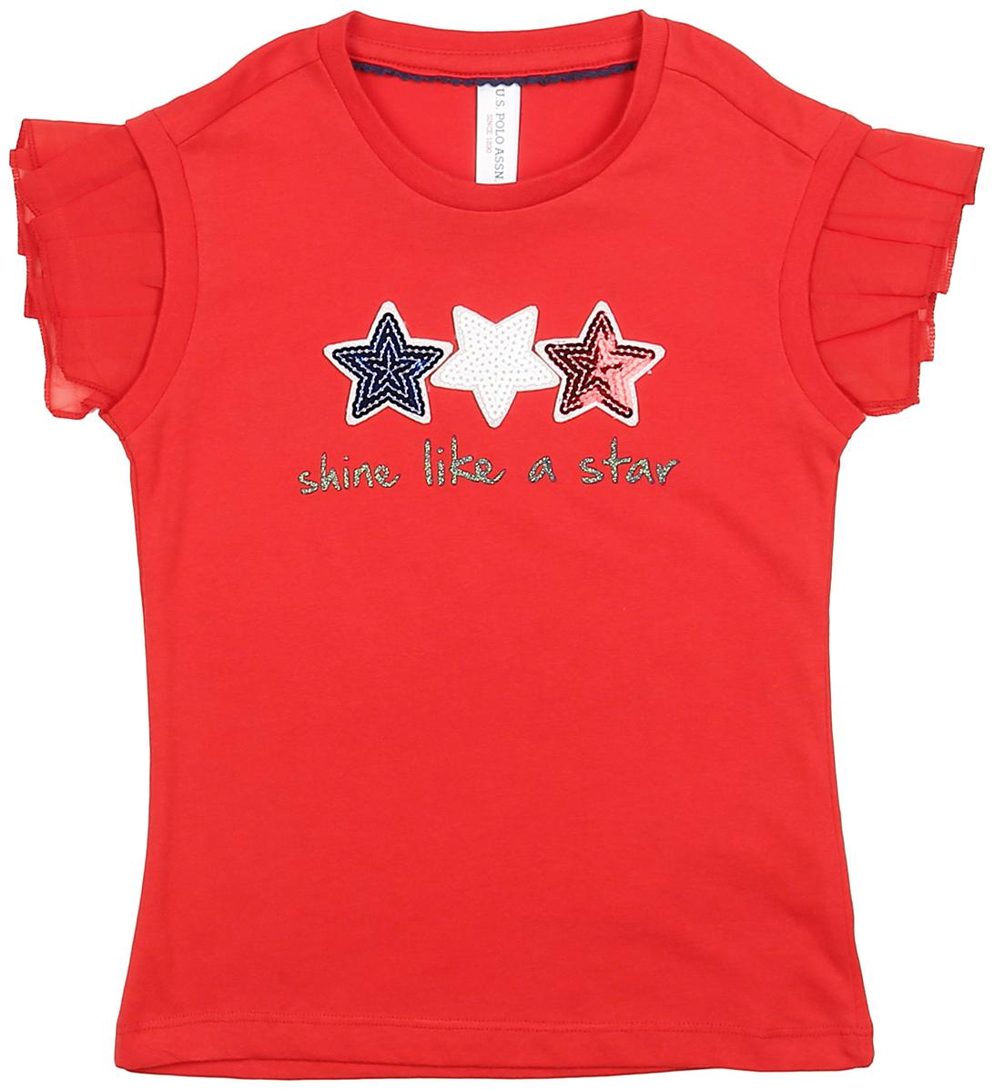 

U S Polo Assn Girl Cotton Self design Top - Red