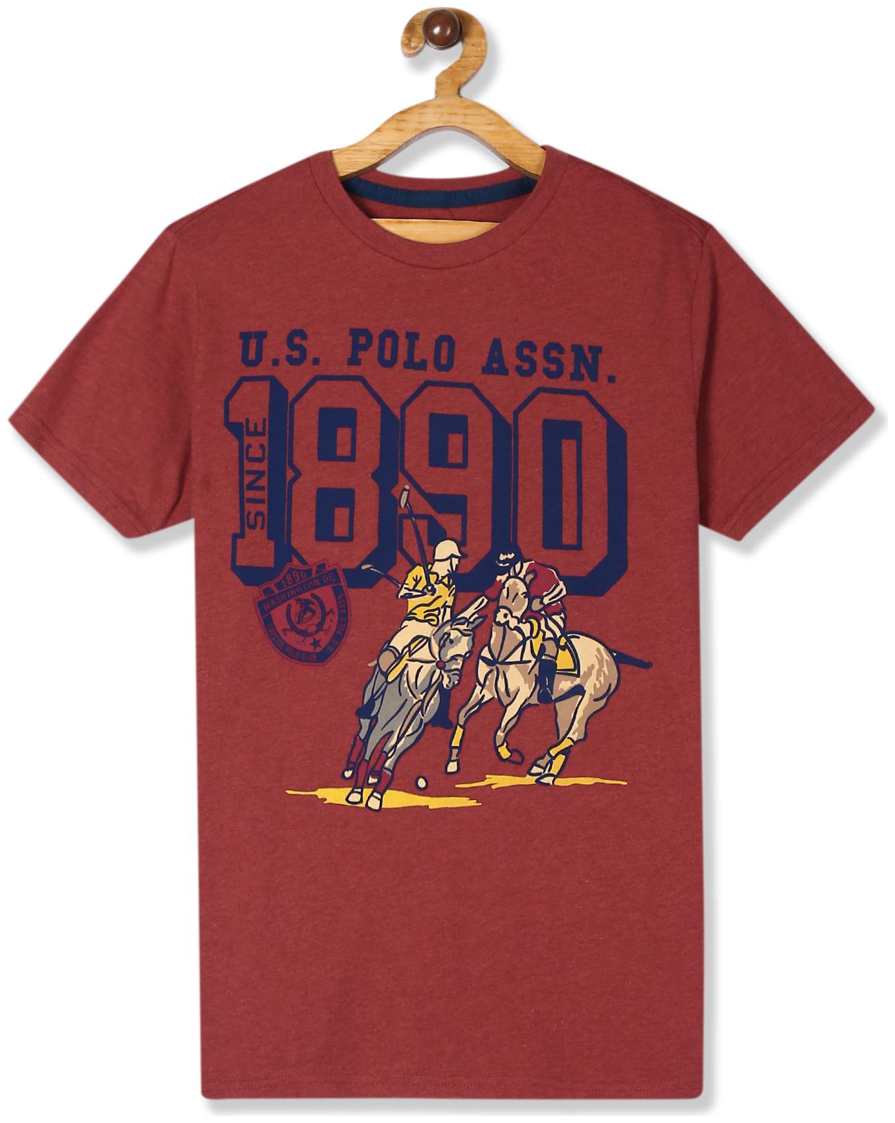 

U S Polo Assn Cotton Printed T shirt for Baby Boy - Orange