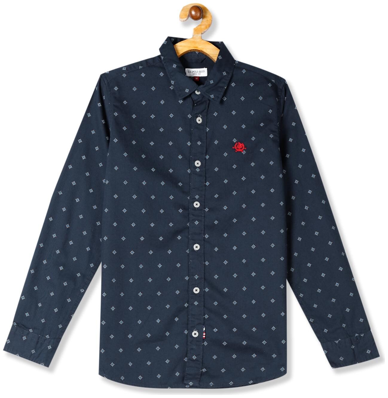 

U S Polo Assn Boy Cotton Printed Shirt Blue