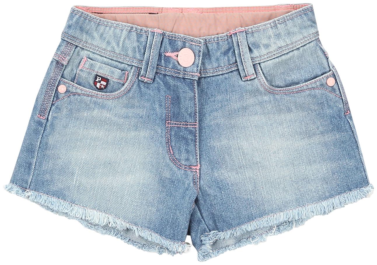 

U S Polo Assn Girl Cotton Solid Denim shorts - Blue