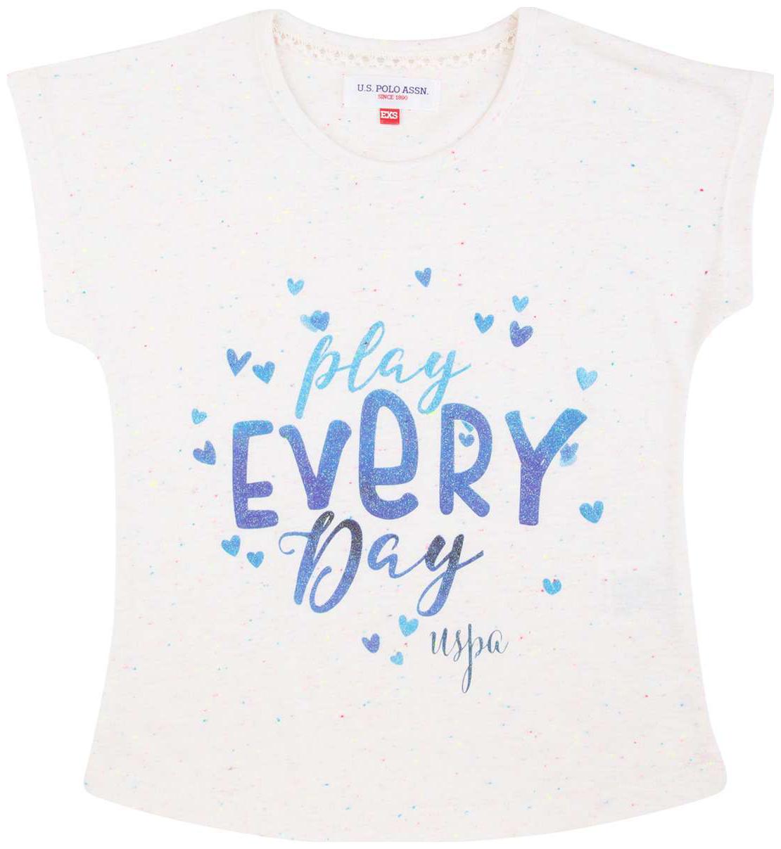

U S Polo Assn Girl Cotton Printed Top - White