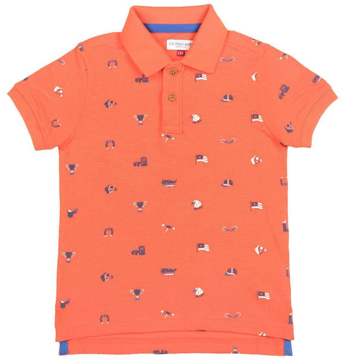 

U S Polo Assn Boy Cotton Printed T-shirt - Orange