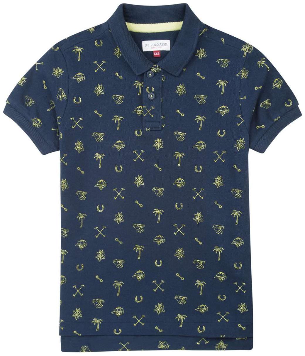 

U S Polo Assn Boy Cotton Printed T-shirt - Blue