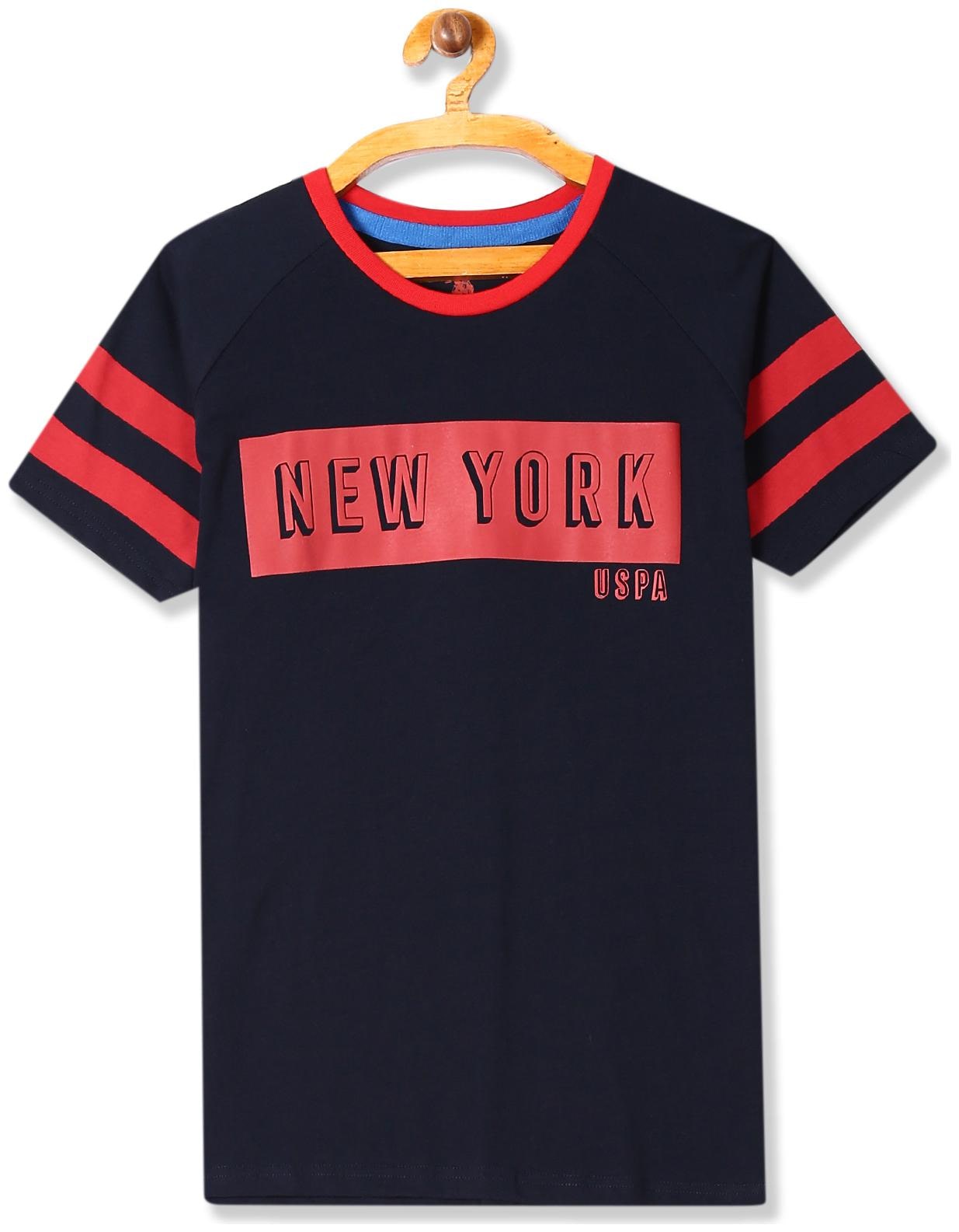 

U S Polo Assn Cotton Printed T shirt for Baby Boy - Blue