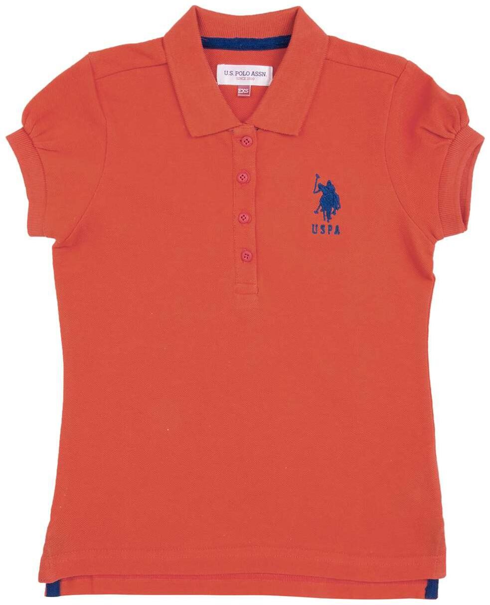 

U S Polo Assn Girl Cotton Solid Shirt - Orange