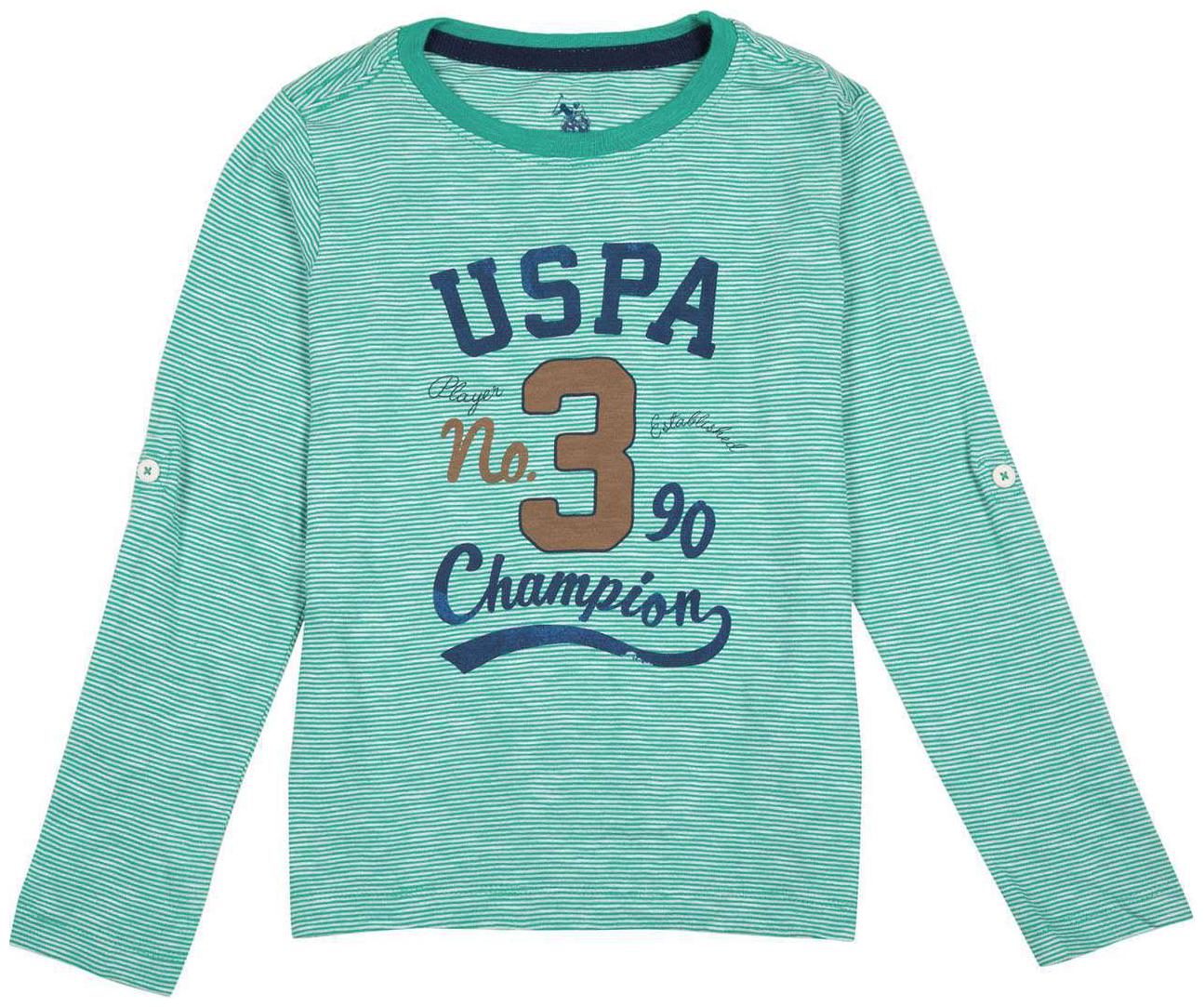

U S Polo Assn Boy Cotton Striped T-shirt - Green