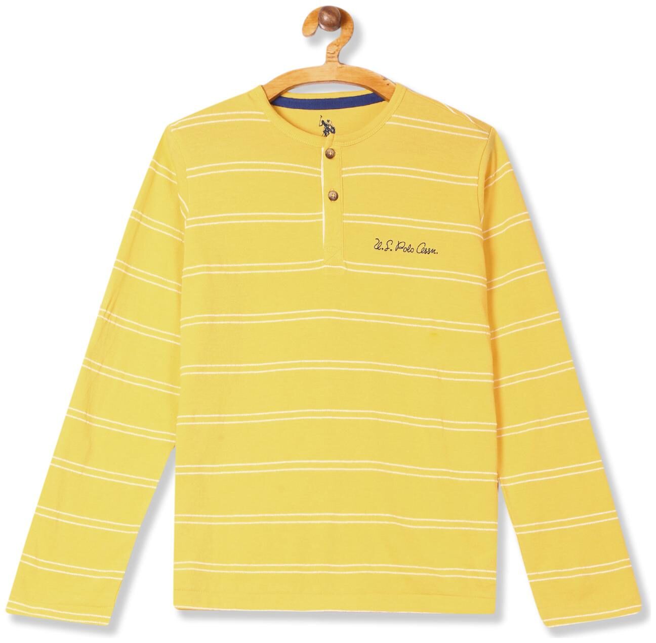 

U S Polo Assn Boy Cotton Striped T-shirt - Yellow