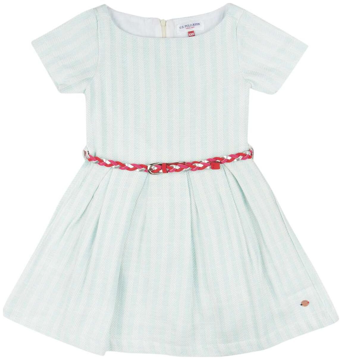 

U S Polo Assn Blue Cotton Short Sleeves Knee Length Princess Frock ( Pack of 1 )