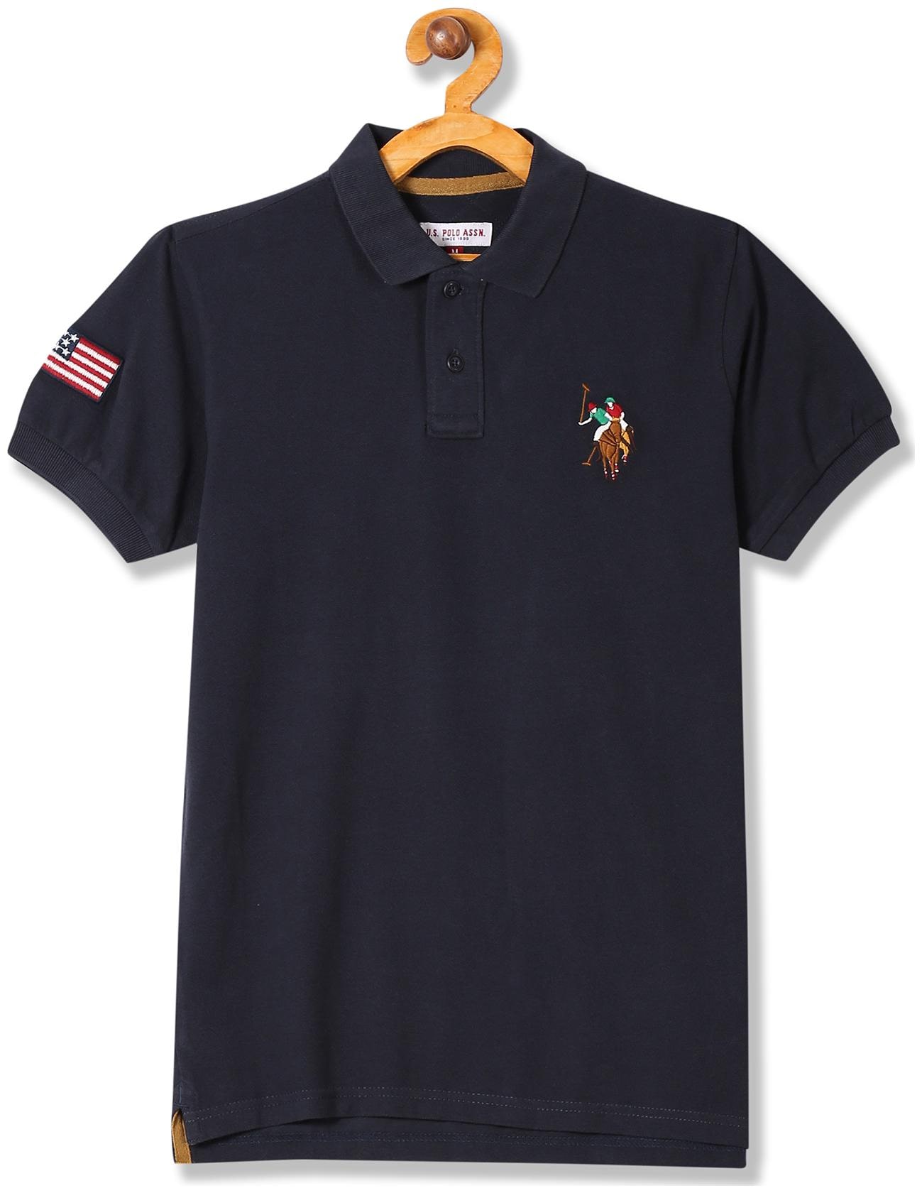 

U S Polo Assn Boy Cotton Solid T-shirt - Black
