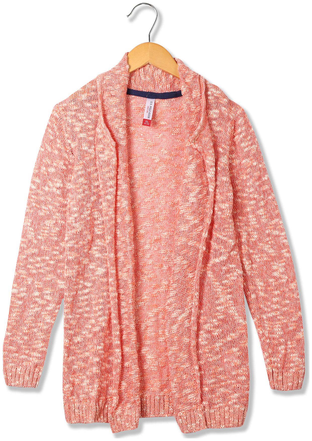 

U S Polo Assn Girl Acrylic Solid Top - Orange